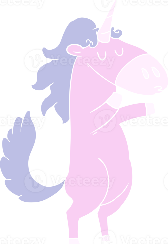 flat color style cartoon unicorn png