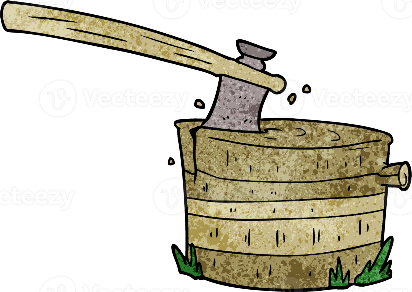 cartoon tree stump with axe png