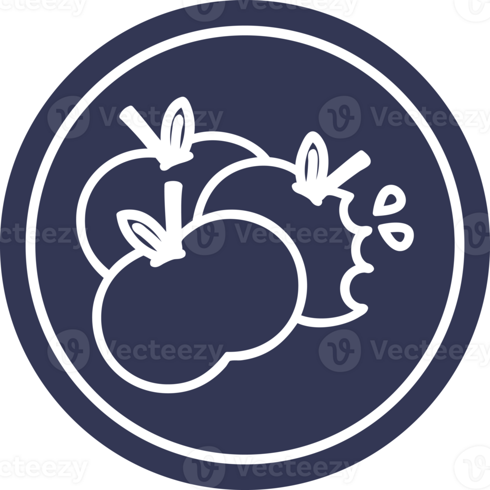 juicy apples circular icon symbol png