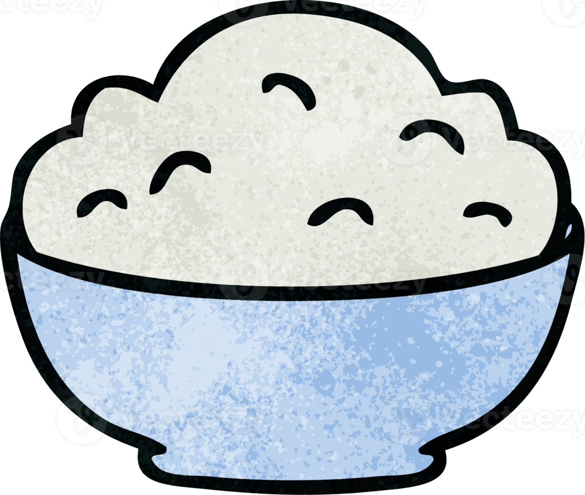 hand drawn quirky cartoon bowl of mash png