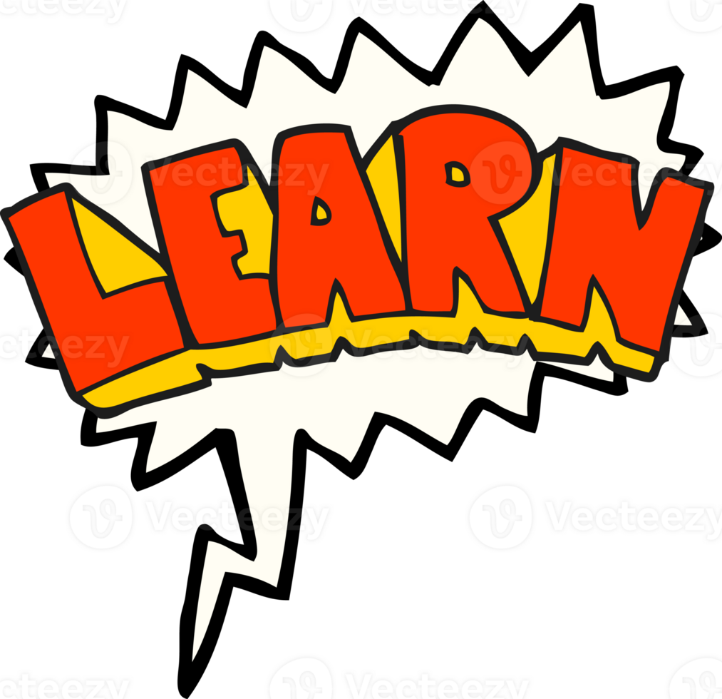 hand drawn speech bubble cartoon learn symbol png