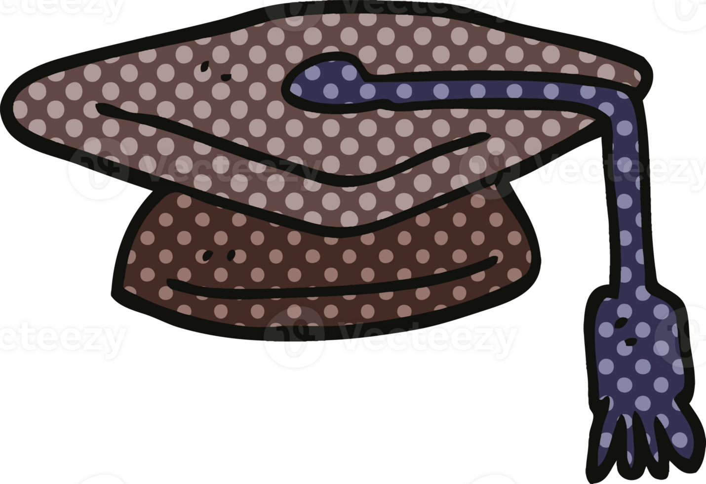 comic book style cartoon graduation hat png
