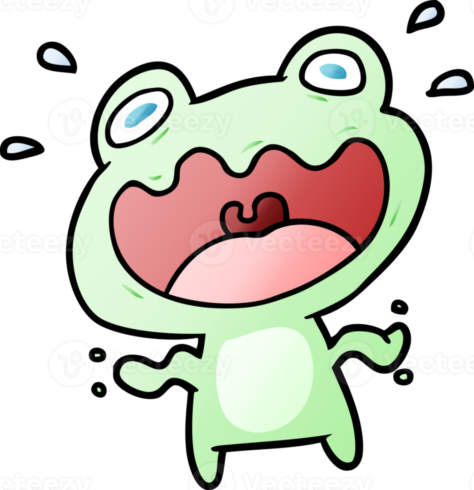 cute cartoon frog frightened png