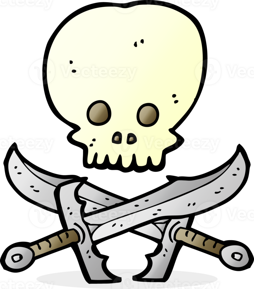 cartoon skull and swords symbol png