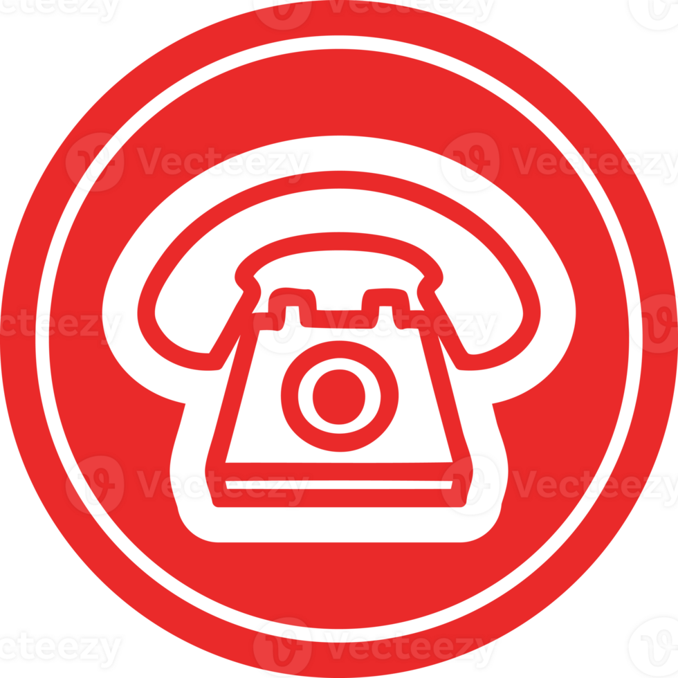 old telephone circular icon symbol png