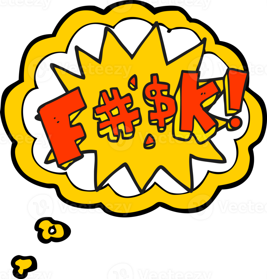 hand drawn thought bubble cartoon swearword png