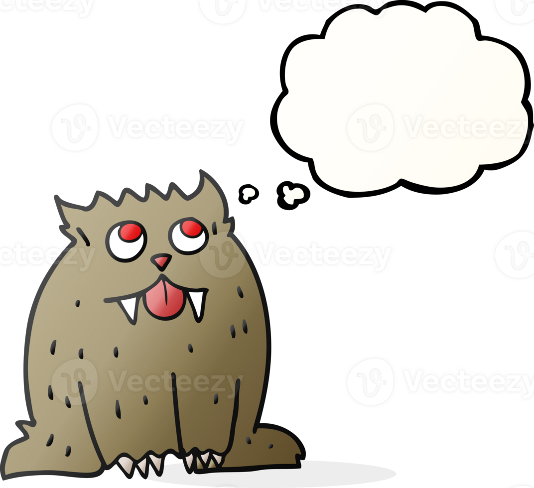hand drawn thought bubble cartoon beast png