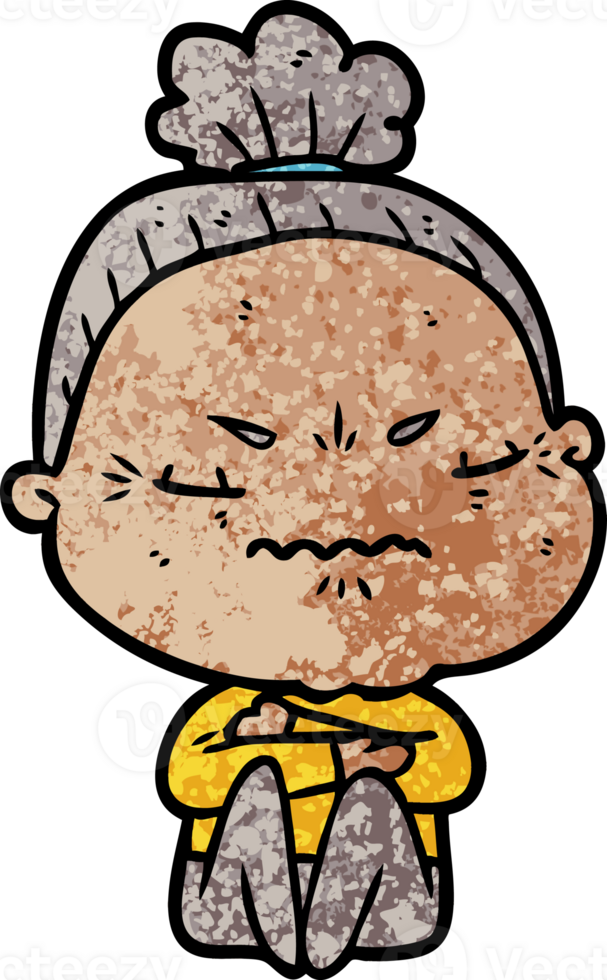 cartoon annoyed old lady png