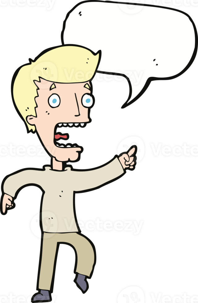 cartoon terrified man with speech bubble png