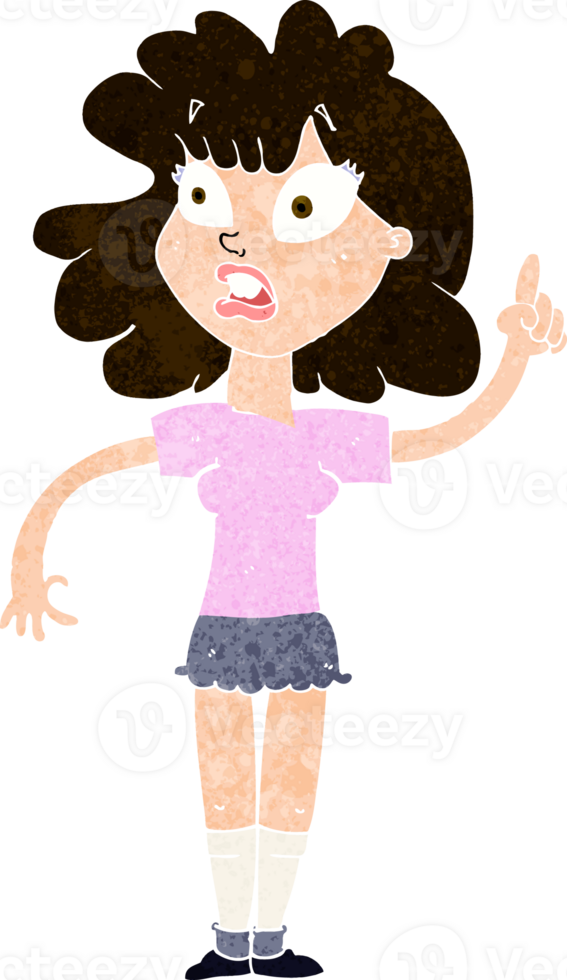 cartoon woman making point png