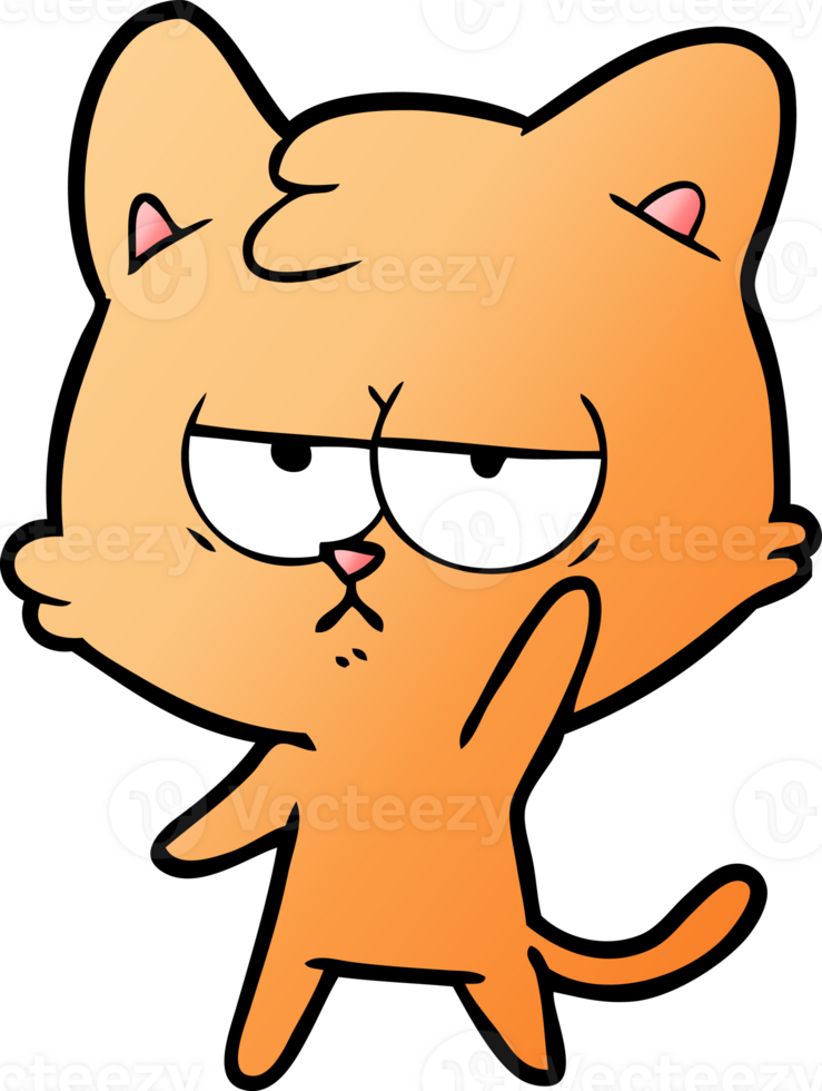 bored cartoon cat png