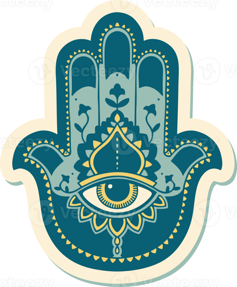 sticker of tattoo in traditional style of a hamza png