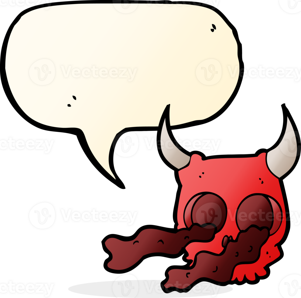 cartoon halloween skull with speech bubble png