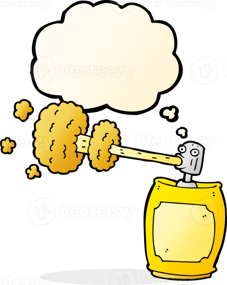 cartoon spray can with thought bubble png