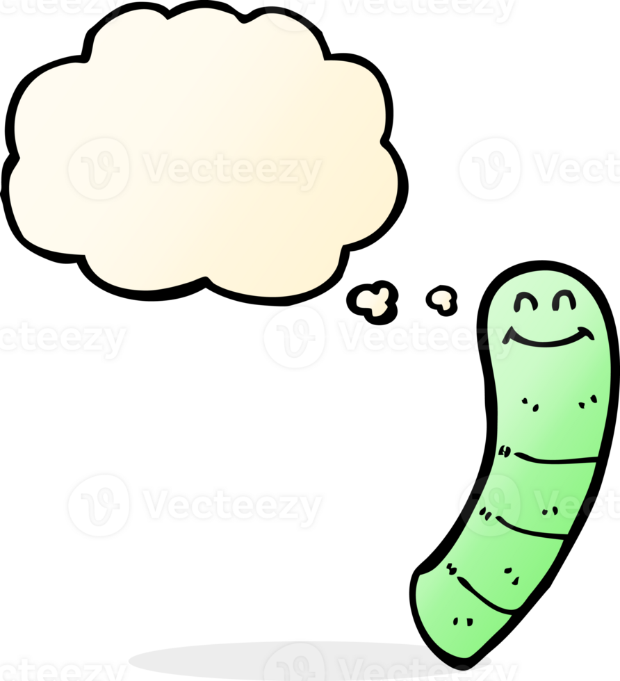 cartoon worm with thought bubble png