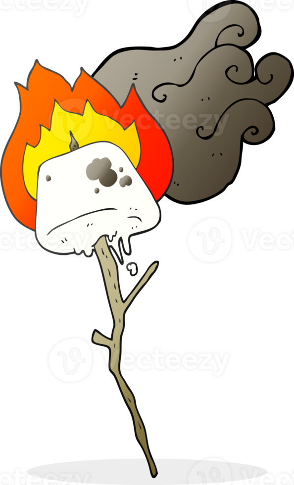 hand drawn cartoon toasted marshmallow png