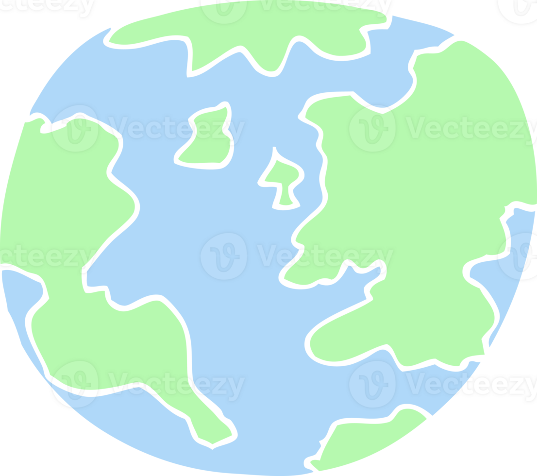 platt Färg illustration av planet jord png