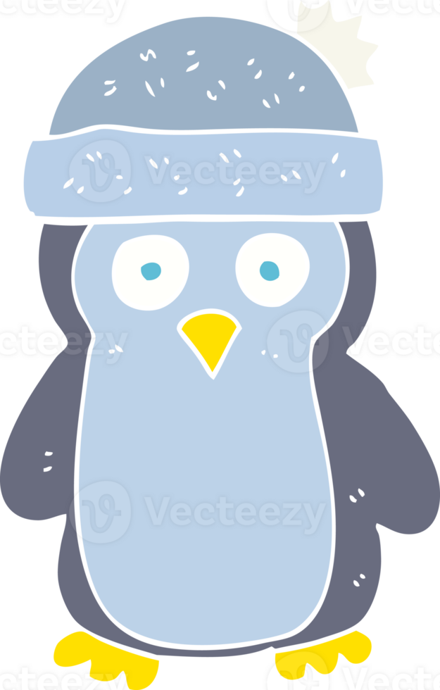 flat color illustration of penguin png