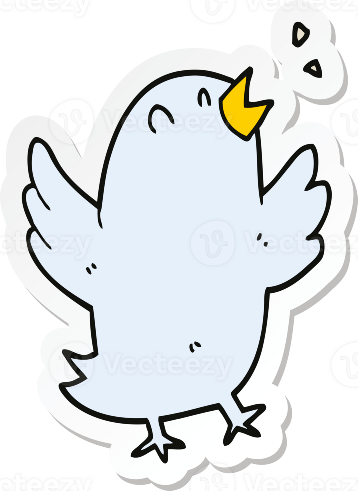 sticker of a cartoon bird singing png