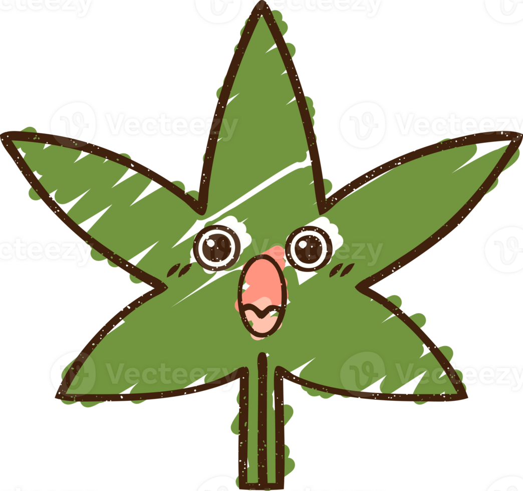 Cannabis Leaf Chalk Drawing png