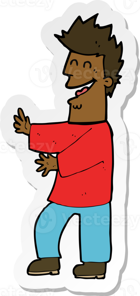 sticker of a cartoon laughing man png