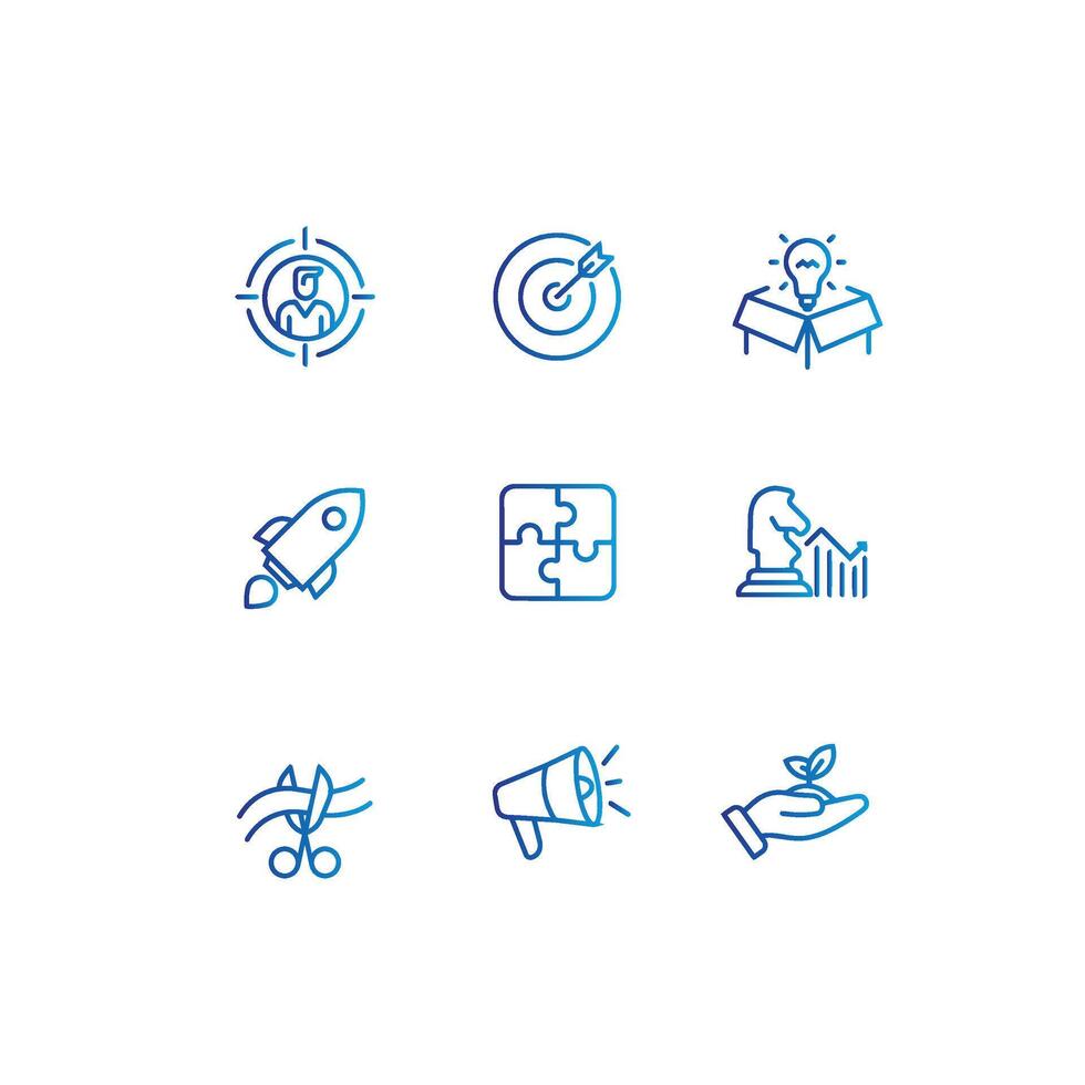set of startup business icon , startup icon vector