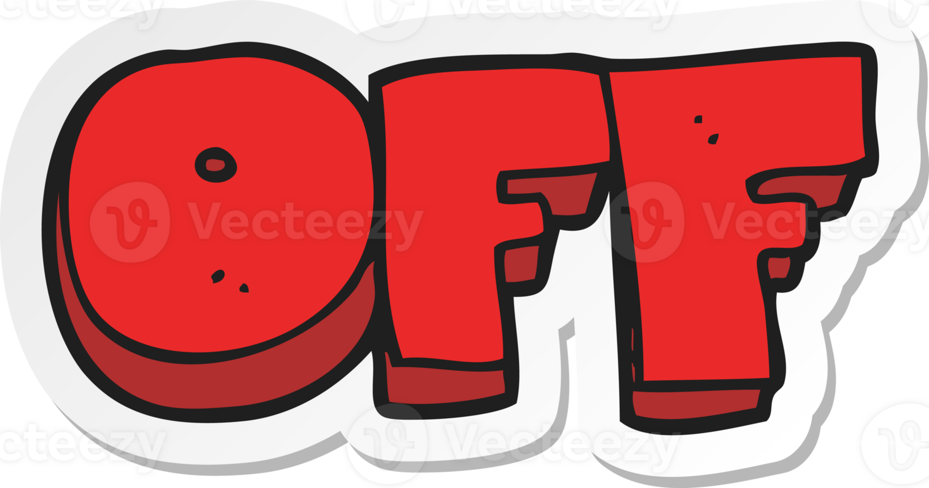sticker of a cartoon off sign png