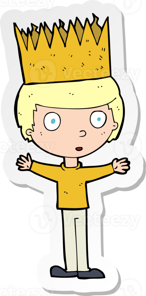 sticker of a cartoon person wearing crown png