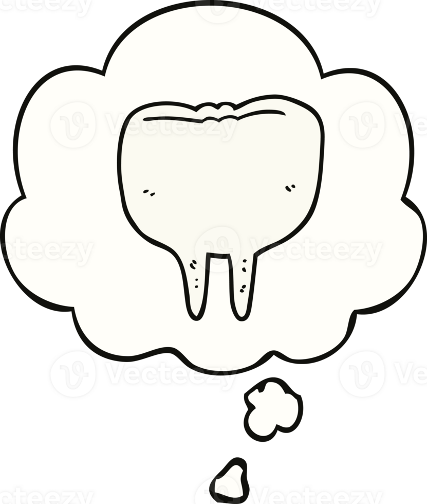 cartoon tooth with thought bubble png