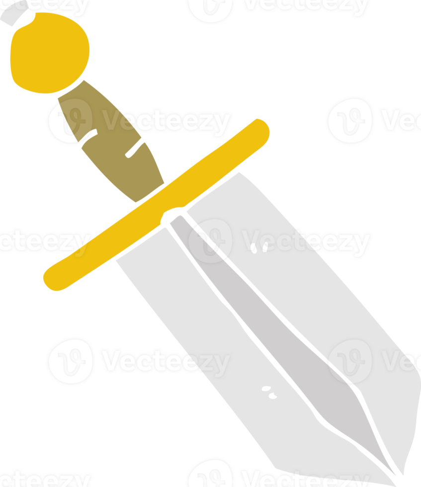 flat color style cartoon dagger png
