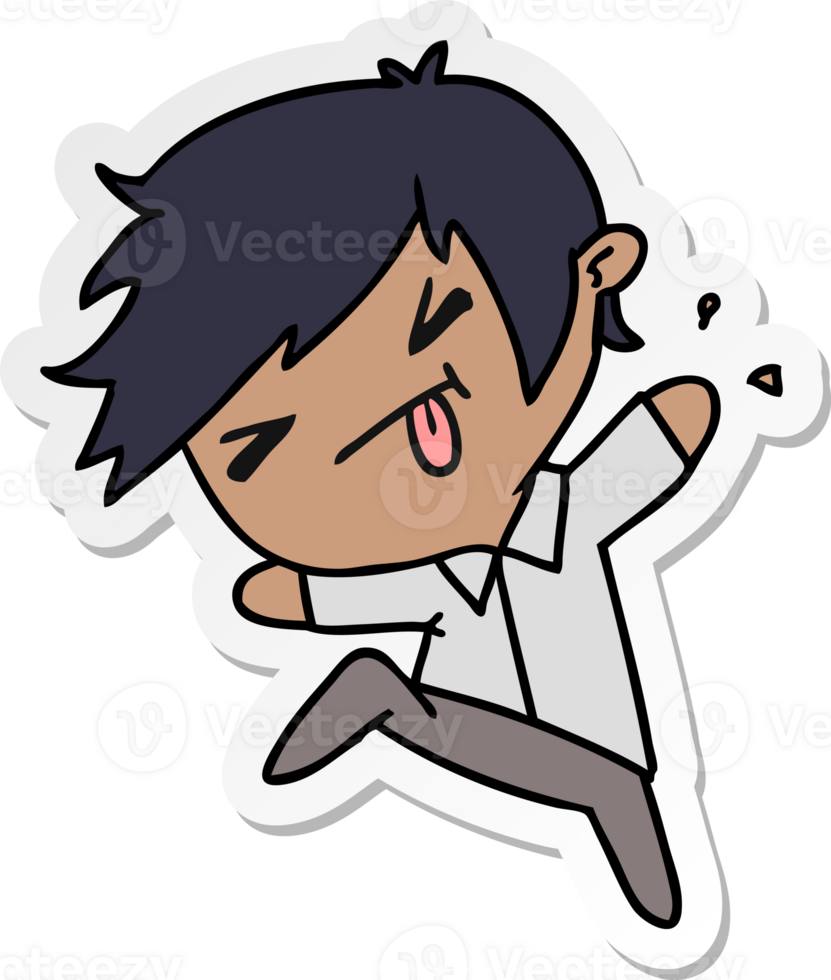 sticker cartoon illustration of a kawaii cute boy png