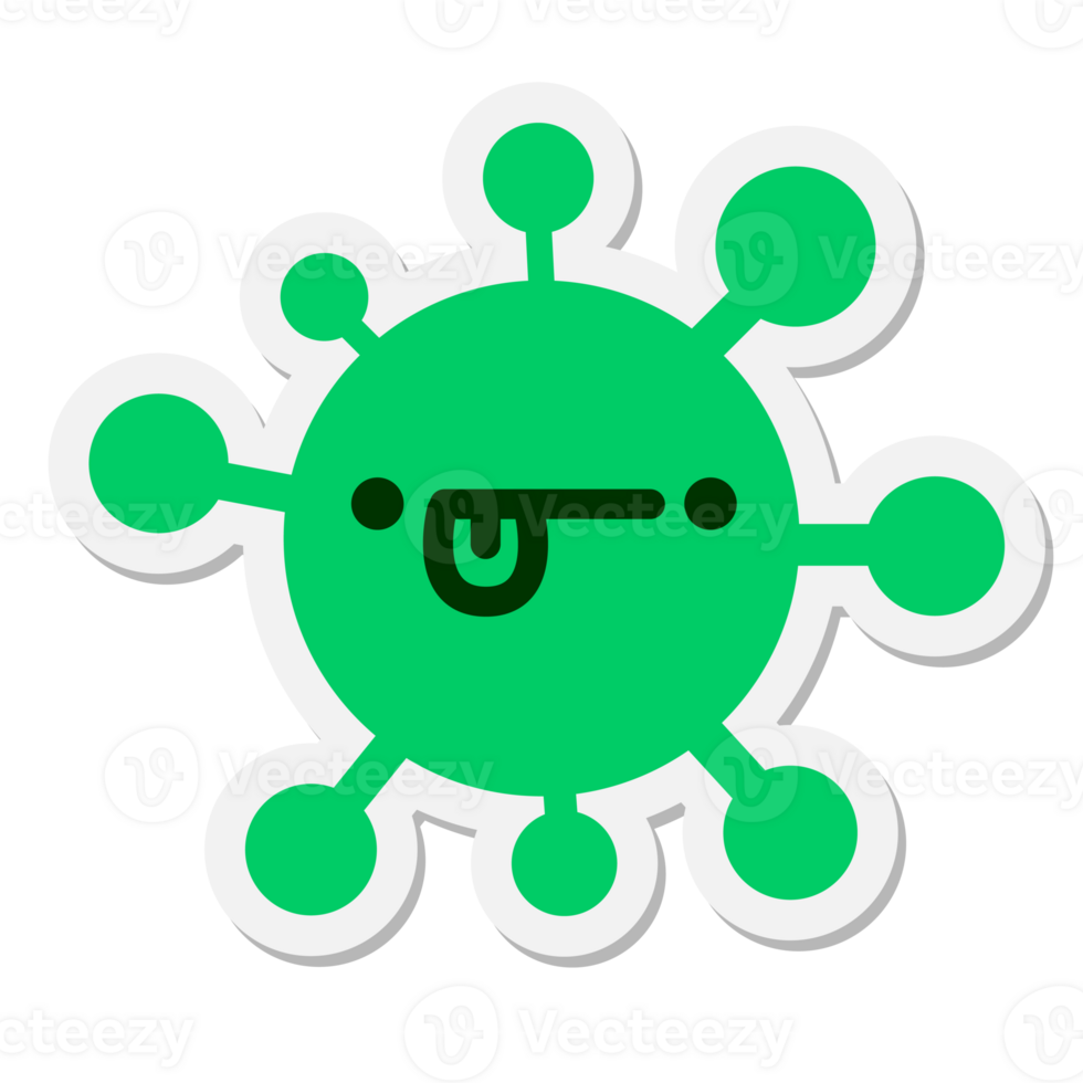 simple confused virus sticker png