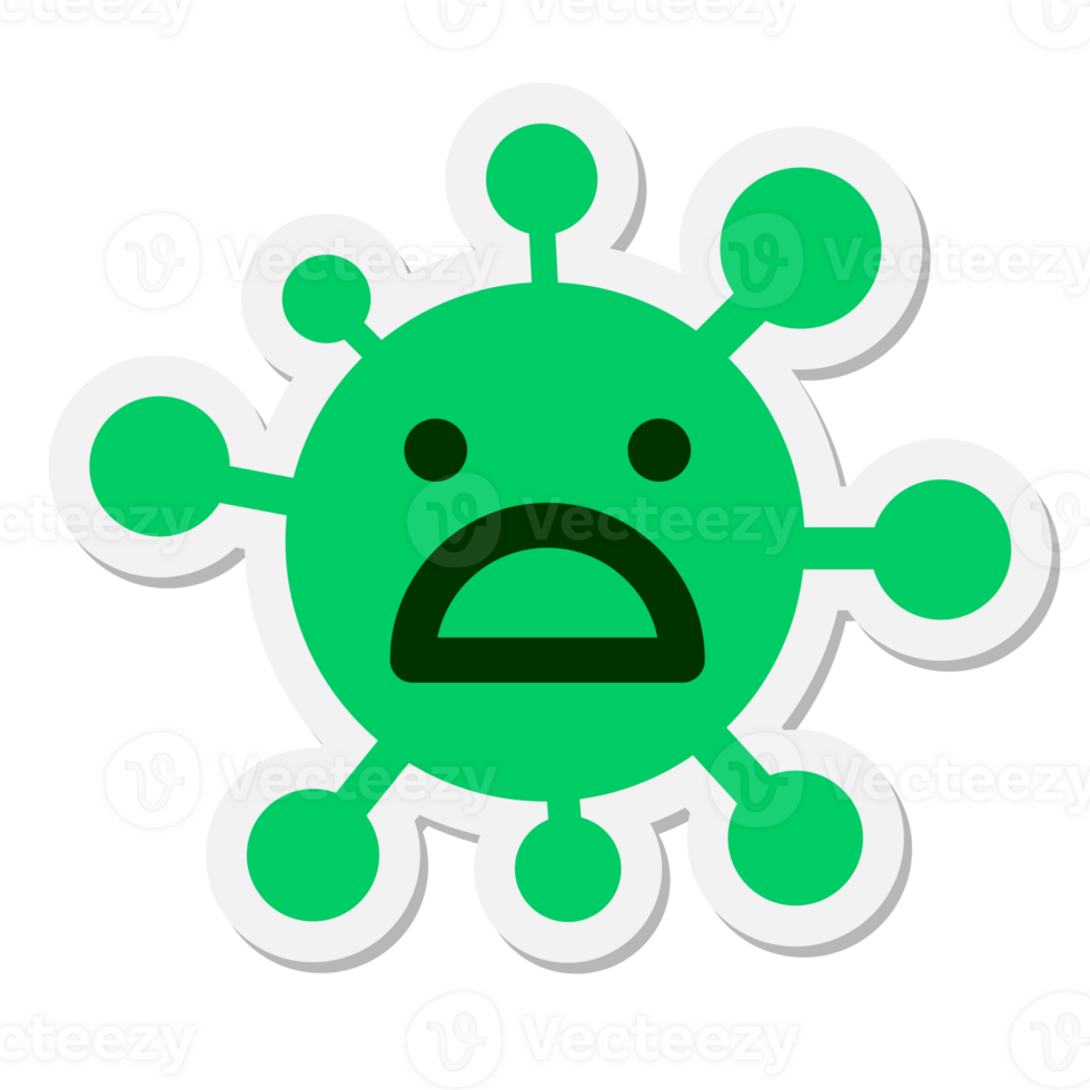 simple shocked virus sticker png