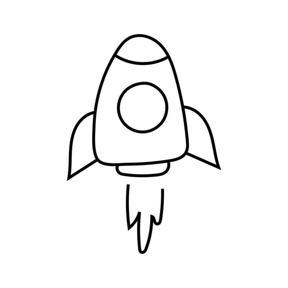 Rocket doodle . isolated on white background vector