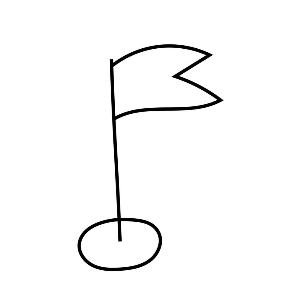 Flagpole doodle. isolated on white background vector