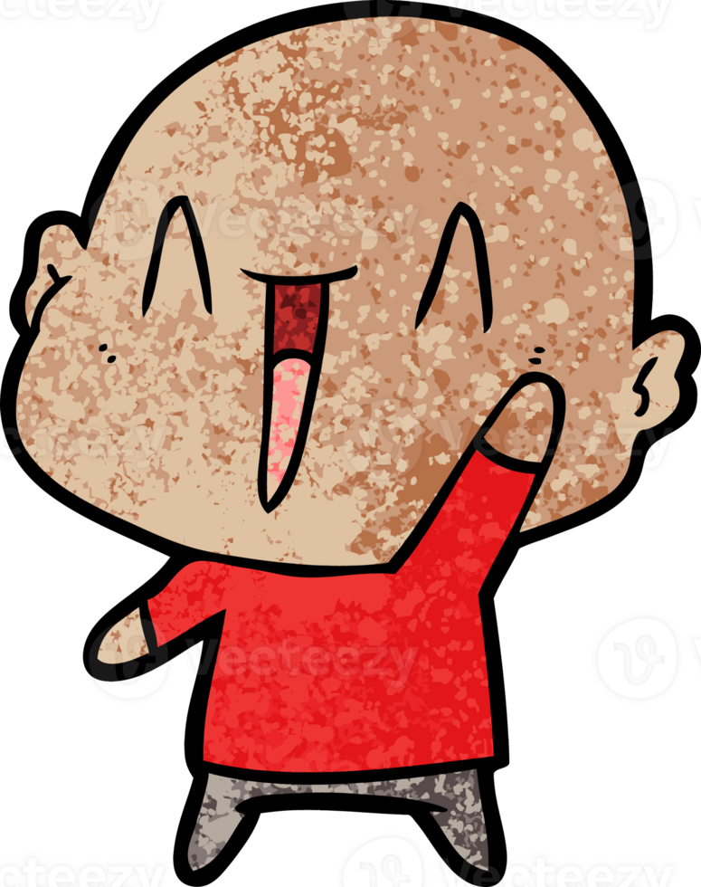 happy cartoon bald man png