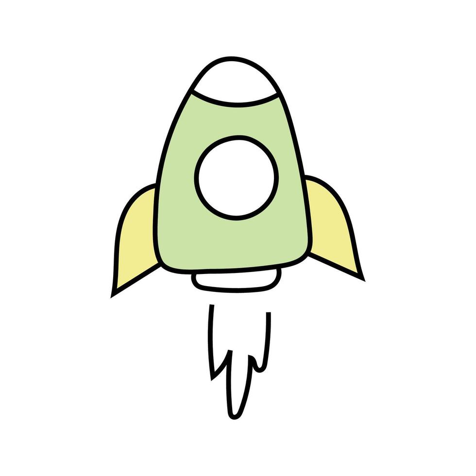 Rocket doodle . isolated on white background vector