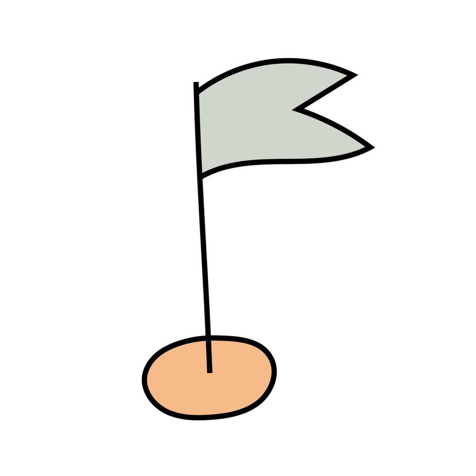 Flagpole doodle. isolated on white background vector