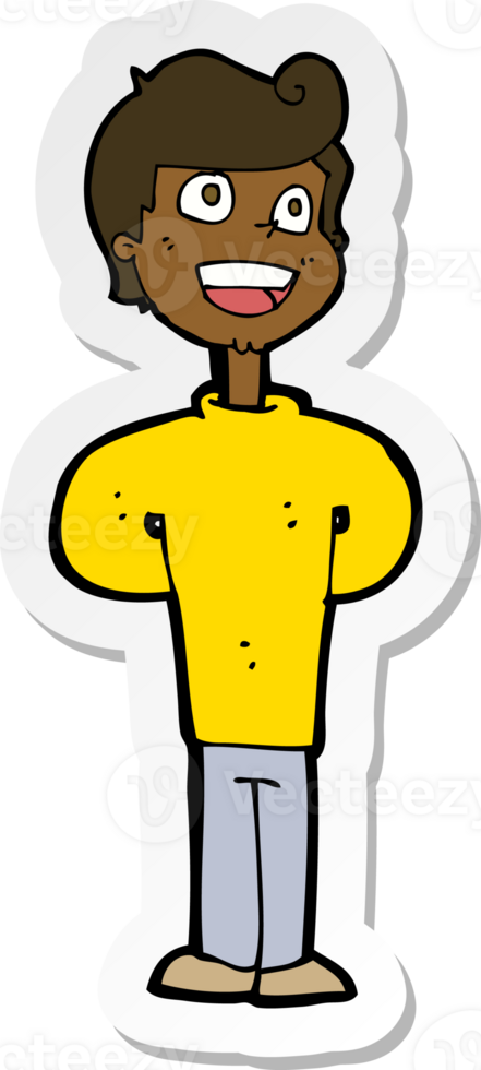 sticker of a cartoon happy man png