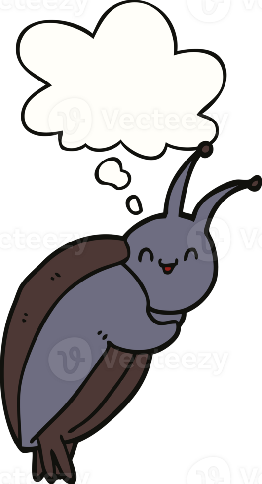 cute cartoon beetle with thought bubble png