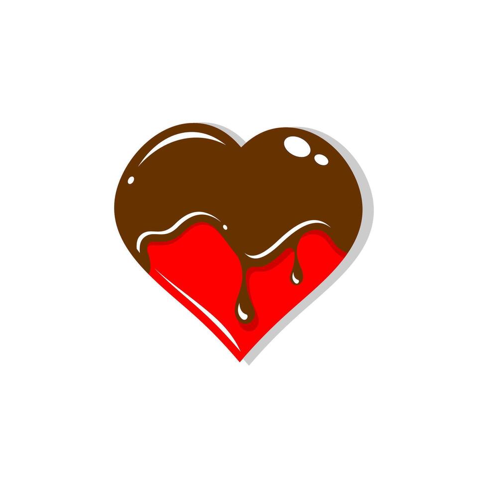 chocolate shaped love sign vector