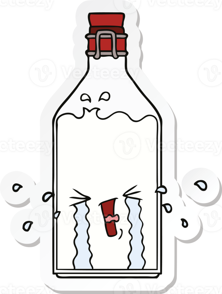 sticker of a cartoon old bottle png