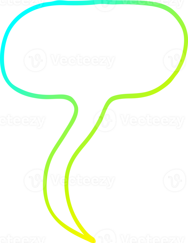 cold gradient line drawing of a cartoon speech bubble png