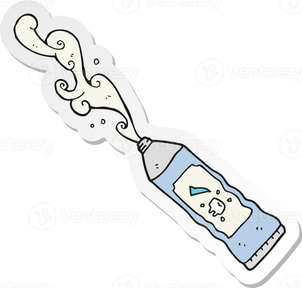 sticker of a cartoon toothpaste squirting png