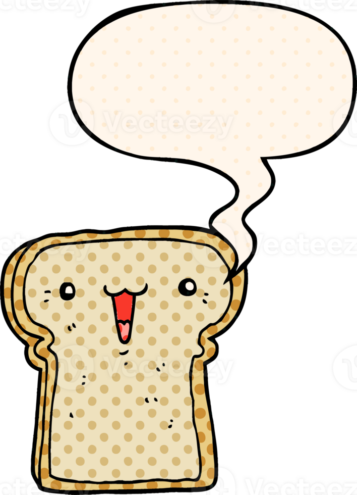 cute cartoon drawing with speech bubble in comic book style png