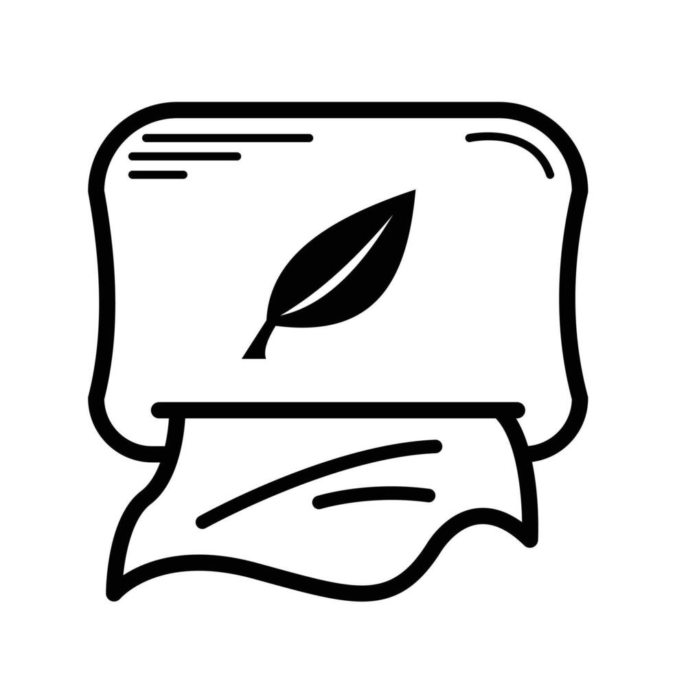 Tissue paper dispenser container icon illustration isolated on square white background. Simple flat cartoon art styled drawing. vector