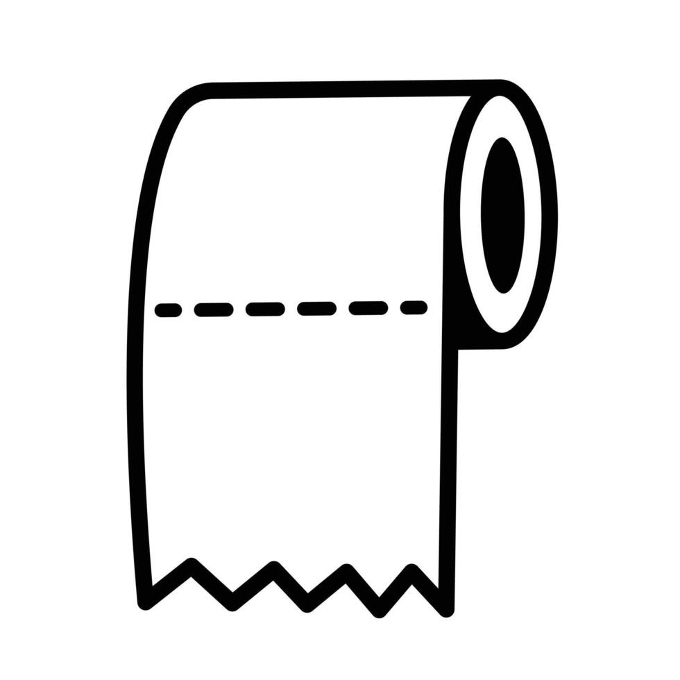 Toilet paper roll icon sign illustration isolated on square white background. Simple flat cartoon art styled drawing. vector