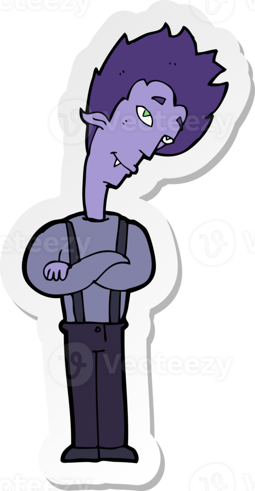 sticker of a cartoon vampire png