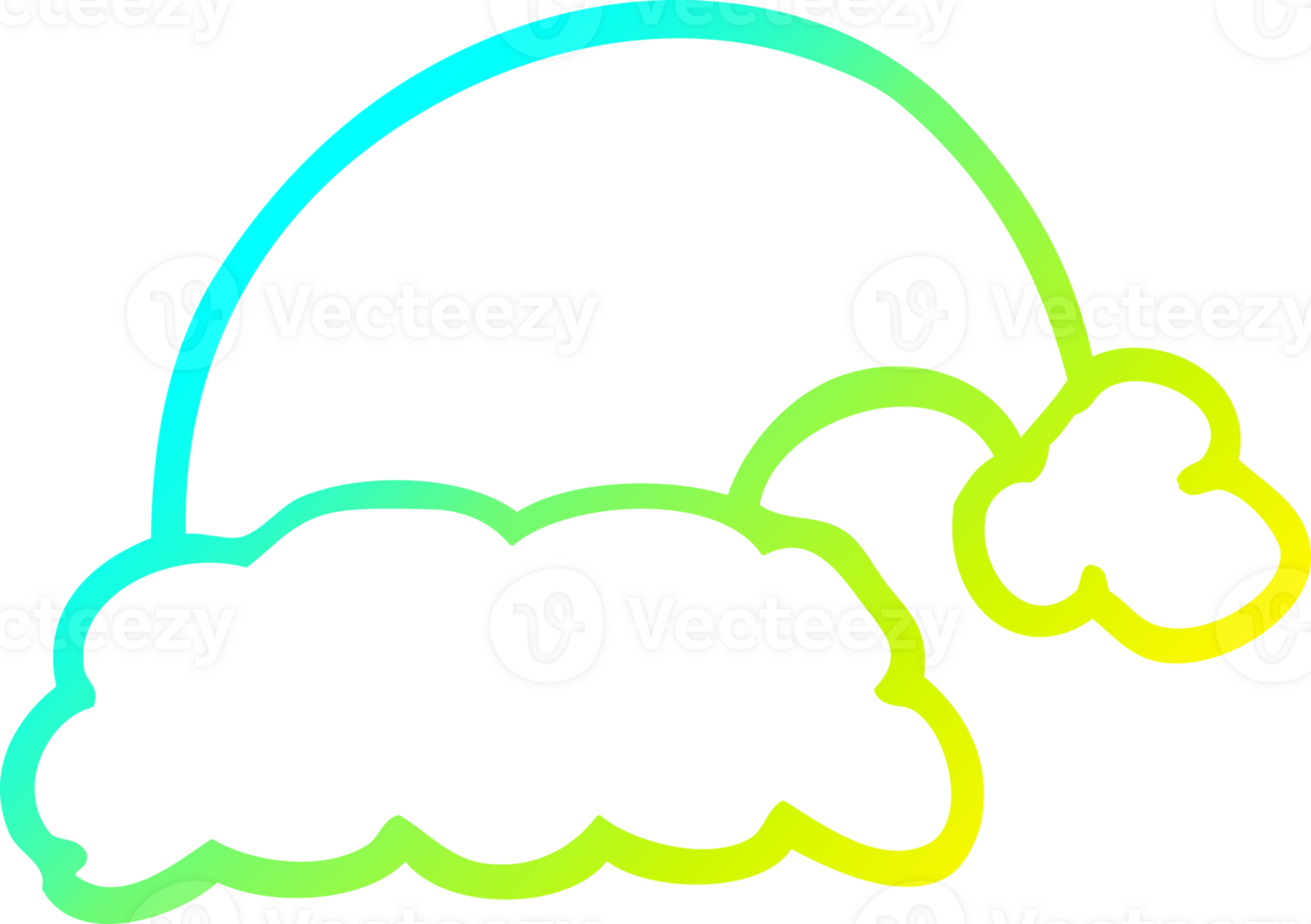 cold gradient line drawing of a cartoon christmas hat png
