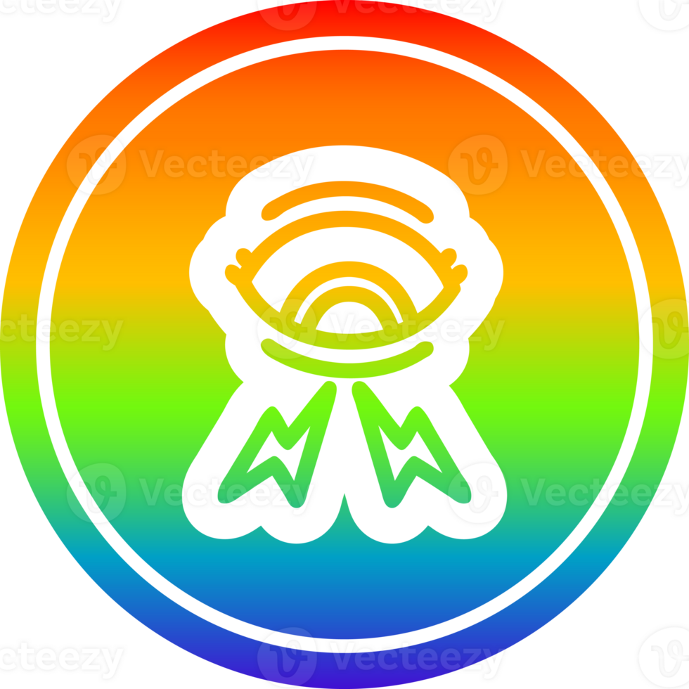 mystic eye circular icon with rainbow gradient finish png